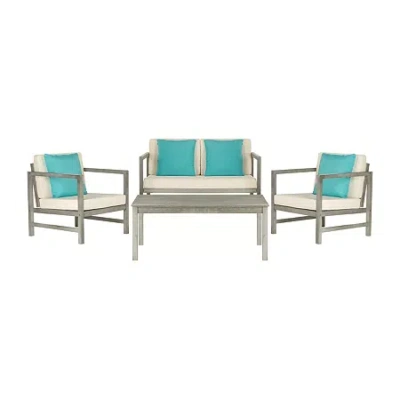 Safavieh Montez 4-pc. Conversation Set Cushioned In Gray