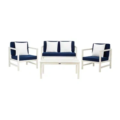 Safavieh Montez 4-pc. Conversation Set Cushioned In White