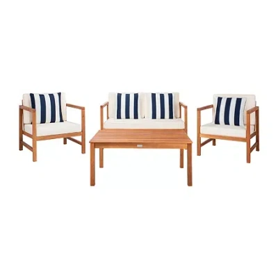 Safavieh Montez 4-pc. Conversation Set Cushioned In White