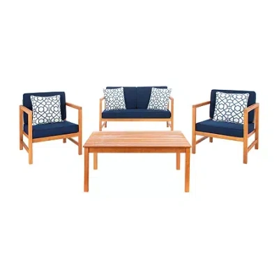 Safavieh Montez 4-pc. Conversation Set Cushioned In White