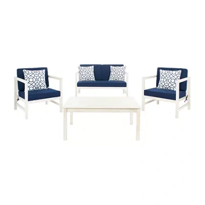 Safavieh Montez 4-pc. Conversation Set Cushioned In White