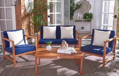 Safavieh Montez 4 Pc Outdoor Set With Accent Pillows In White