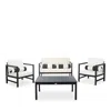 Safavieh Montez 4-piece Outdoor Set With Accent Pillows In Black/beige