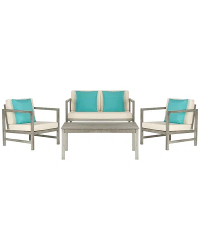 Safavieh Montez 4pc Outdoor Set With Accent Pillows In Multi