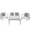 Safavieh Montez 4pc Outdoor Set With Accent Pillows In Blue
