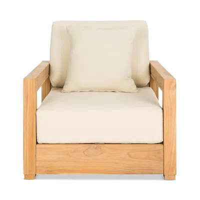 Safavieh Montford Teak Armchair In Teak/beige