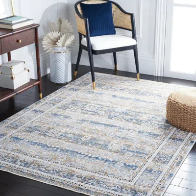 Safavieh Moondust Machine Made Area Rug, Blue / Grey Traditional Style Easy Care In Gray