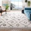 Safavieh Moroccan Fringe Shag Machine Made Area Rug, Ivory / Grey Bohemian Style Easy Care In Gray