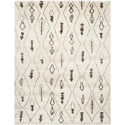 Safavieh Moroccan Hand Knotted Viscose/cotton Geometric Rug In Brown/tan In Brown,tan