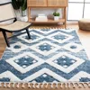 Safavieh Moroccan Tassel Shag Area Rug, Blue / Ivory Bohemian Style Non-shedding