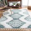 Safavieh Moroccan Tassel Shag Area Rug, Green / Ivory Bohemian Style Non-shedding