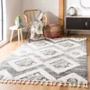 Safavieh Moroccan Tassel Shag Area Rug, Grey / Ivory Bohemian Style Non-shedding