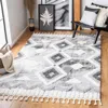 Safavieh Moroccan Tassel Shag Area Rug, Grey / Ivory Bohemian Style Non-shedding
