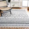 Safavieh Moroccan Tassel Shag Area Rug, Black / Ivory Bohemian Style Non-shedding
