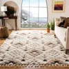 Safavieh Moroccan Tassel Shag Area Rug, Ivory & Brown Bohemian Style Non-shedding