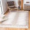 Safavieh Moroccan Tassel Shag Area Rug, Ivory / Beige Bohemian Style Non-shedding