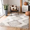 Safavieh Moroccan Tassel Shag Area Rug, Ivory / Brown Bohemian Style Non-shedding