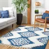 Safavieh Moroccan Tassel Shag Area Rug, Navy / Ivory Bohemian Style Non-shedding