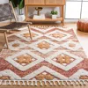 Safavieh Moroccan Tassel Shag Area Rug, Orange / Ivory Bohemian Style Non-shedding