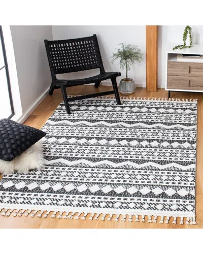 Safavieh Moroccan Tassel Shag Polyester & Polypropylene Rug In Black