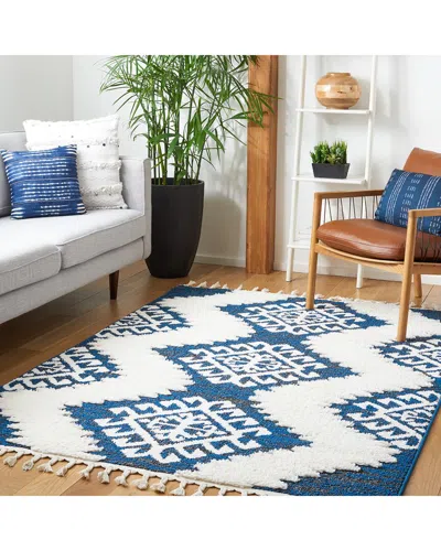 Safavieh Moroccan Tassel Shag Polypropylene Pile Rug In Blue