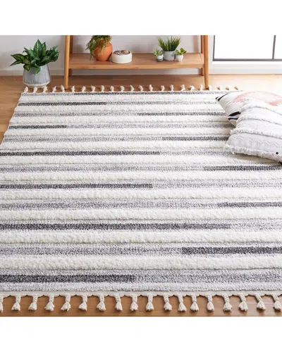 Safavieh Moroccan Tassel Shag Polypropylene Pile Rug In Gray
