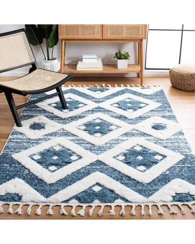 Safavieh Moroccan Tassel Shag Polypropylene Pile Rug In Blue