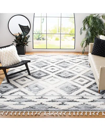 Safavieh Moroccan Tassel Shag Polypropylene Pile Rug In Gray