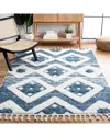 Safavieh Moroccan Tassel Shag Polypropylene Pile Rug In Blue