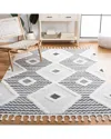 Safavieh Moroccan Tassel Shag Polypropylene Pile Rug In Gray