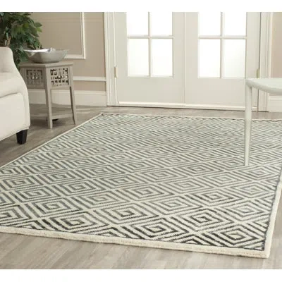 Safavieh Mosaic Hand Knotted Wool & Viscose Geometric Rug In Black