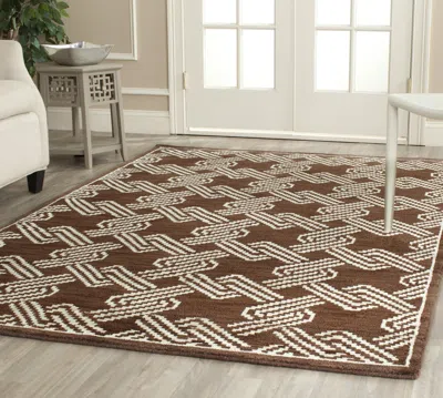 Safavieh Mosaic Hand Made Area Rug, Brown / Creme Contemporary Style Non-shedding