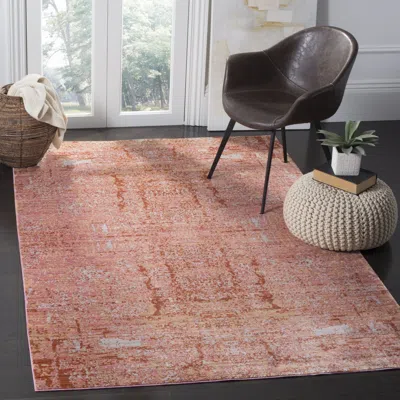 Safavieh Mystique Machine Made Area Rug, Rose / Multi Transitional Style Easy Care In Pink