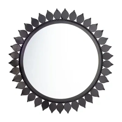 Safavieh Nally Wall Mount Round Wall Mirror In Black
