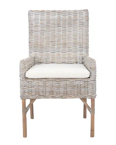 Safavieh Nancy Rattan Accent Chair W/ Cushion In Grey