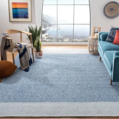 Safavieh Nantucket Hand Made Area Rug, Ivory / Blue Contemporary Style Non-shedding