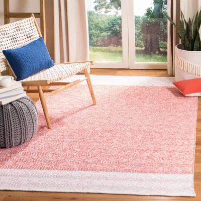 Safavieh Nantucket Hand Made Area Rug, Ivory / Rust Contemporary Style Non-shedding In Pink