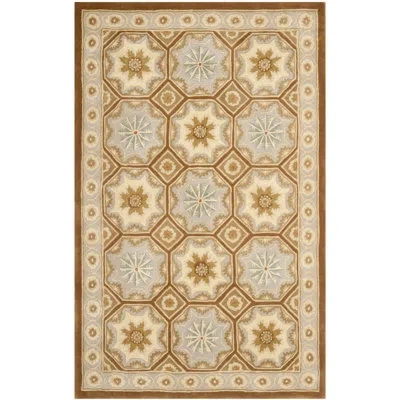 Safavieh Naples Hand Tufted Wool Pile Floral Rug In Brown