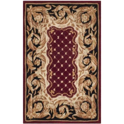 Safavieh Naples Hand Tufted Wool Pile Oriental Rug In Burgundy