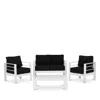 Safavieh Nason 4 Piece Outdoor Living Set In Black