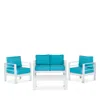 Safavieh Nason 4 Piece Outdoor Living Set In Teal
