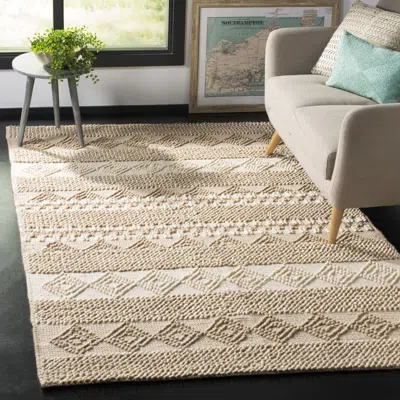 Safavieh Natura Hand Made Area Rug, Beige / Ivory Bohemian Style Non-shedding In Brown