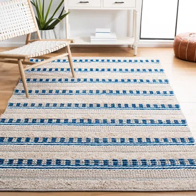 Safavieh Natura Hand Made Area Rug, Beige / Navy Bohemian Style Non-shedding In Blue