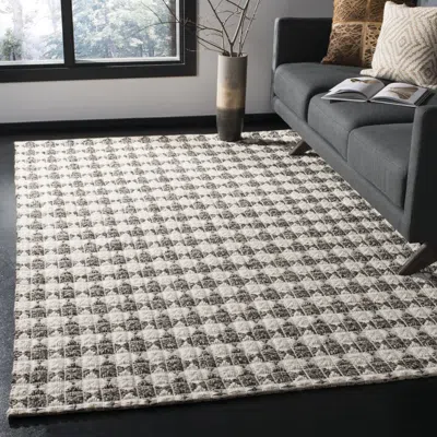 SAFAVIEH NATURA HAND MADE AREA RUG, BLACK / IVORY SOLID / TONAL STYLE NON-SHEDDING