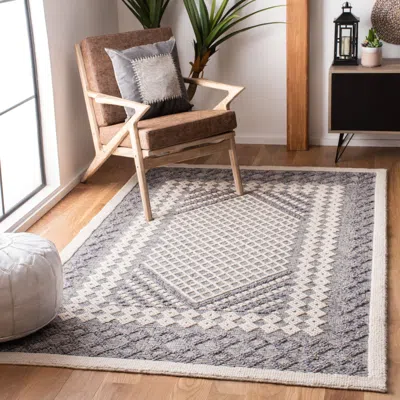 Safavieh Natura Hand Made Area Rug, Cream / Navy Transitional Style Non-shedding In Gray