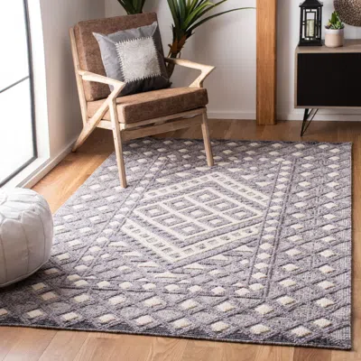 Safavieh Natura Hand Made Area Rug, Cream / Purple Bohemian Style Non-shedding In Gray