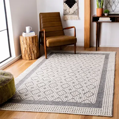 Safavieh Natura Hand Made Area Rug, Creme / Black Contemporary Style Non-shedding In Gray