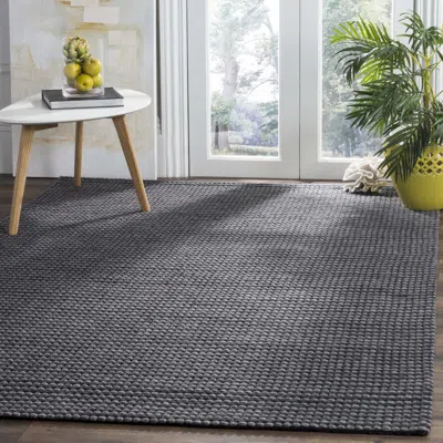 Safavieh Natura Hand Made Area Rug, Grey / Black Solid / Tonal Style Non-shedding In Gray
