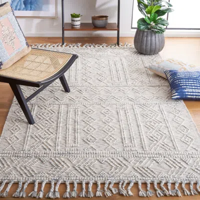 Safavieh Natura Hand Made Area Rug, Grey / Ivory Bohemian Style Non-shedding In Neutral