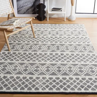 Safavieh Natura Hand Made Area Rug, Ivory / Black Bohemian Style Non-shedding In Gray
